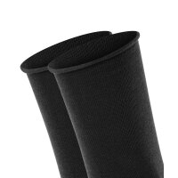 FALKE Damen Socken, 2er Pack - Happy, Kurzsocken, Rollbündchen Schwarz 39-42