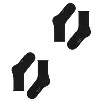FALKE Womens socks, 2-pack - Happy, short socks, rolled cuffs Black 39-42 (UK 5,5-8)