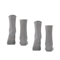 FALKE Damen Socken, 2er Pack - Happy, Kurzsocken, Rollbündchen Grau 35-38