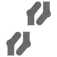 FALKE Damen Socken, 2er Pack - Happy, Kurzsocken, Rollbündchen Grau 35-38
