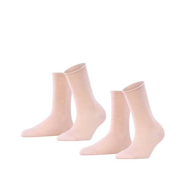 FALKE Damen Socken, 2er Pack - Happy, Kurzsocken, Rollbündchen Rosa 35-38