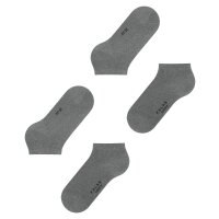 FALKE Womens Socks, 2-pack - Happy, Sneaker Socks, solid color Grey 39-42 (UK 5,5-8)