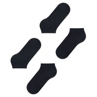 FALKE Damen Socken, 2er Pack - Happy, Sneakersocken, einfarbig Schwarzblau 39-42