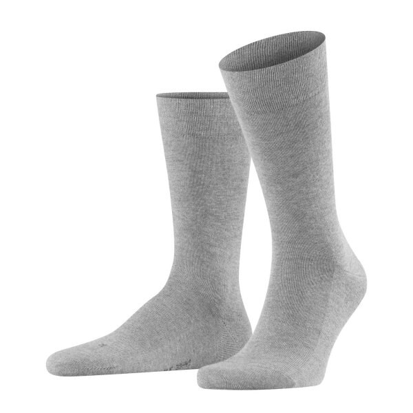 FALKE Herren Socken - Sensitive London, Strümpfe, Uni, Baumwollmischung Grau 47-50