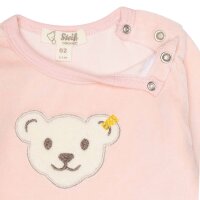 Steiff Baby Romper - Bodysuit, Cotton, Bear, Logo, Press Studs, long sleeves, solid color Pink 50