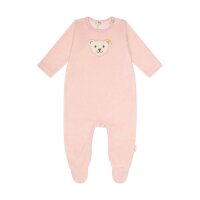 Steiff Baby Strampler - Body, Baumwolle, Bär, Logo, Druckknöpfe, langarm, einfarbig Rosa 50
