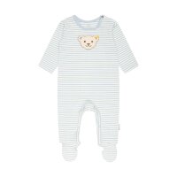 Steiff Baby Romper - One-Piece, Cotton, Bear, Stripes, Press Studs, logo, long sleeve