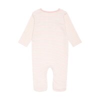 Steiff Baby Strampler - Einteiler, Baumwolle, Bär, Streifen, Druckknöpfe, Logo, langarm Rosa/Weiß 56