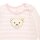 Steiff Baby Strampler - Einteiler, Baumwolle, Bär, Streifen, Druckknöpfe, Logo, langarm Rosa/Weiß 56