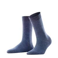 FALKE Damen Socken - Softmerino SO, Kurzsocken, einfarbig Blau 41-42