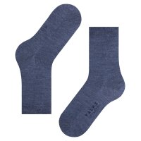 FALKE Damen Socken - Softmerino SO, Kurzsocken, einfarbig Blau 41-42