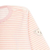 Steiff Kinder Schlafanzug Set - Nachtwäsche, Pyjama, Nicky Velours, lang, gestreift Rosa/Weiß 92
