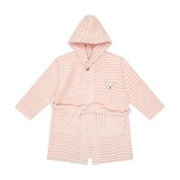 Steiff Children Bathrobe - Swimwear, Cotton, Hood, Pocket, Stripes, Bear