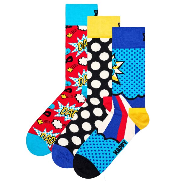 Happy Socks Mens Socks, 3 Pack - Fathers Day, Gift Box, Mixed Colours Fathers Day 2 41-46 (UK 7,5-11,5)
