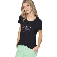 CHIEMSEE Damen T-Shirt - Taormina, Shirt, Baumwolle, Rundhals, Logo, kurz, einfarbig Schwarz XS