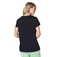 CHIEMSEE Damen T-Shirt - Taormina, Shirt, Baumwolle, Rundhals, Logo, kurz, einfarbig Schwarz XS