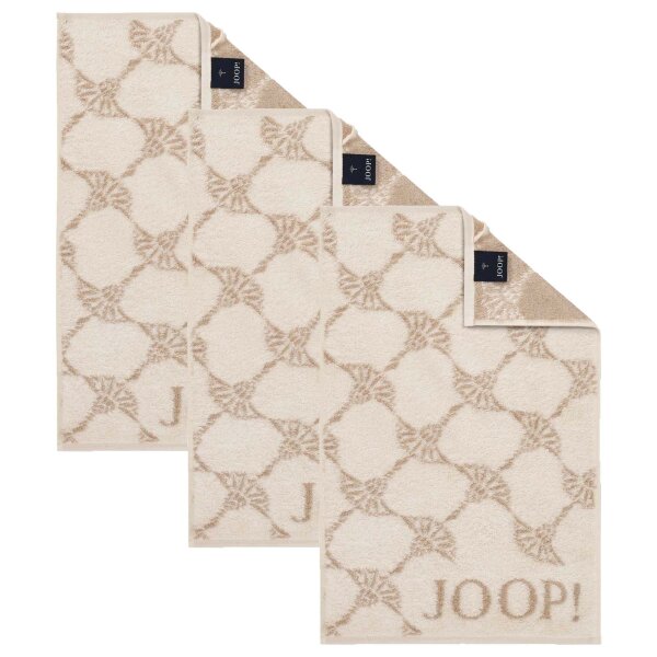 JOOP! guest towel Classic terry collection, 3-pack - terry towelling Cream Cornflower 30x50cm