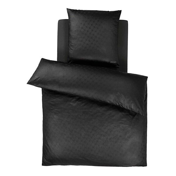 JOOP! Bettwäsche 2 teilig - Cornflower, Mako-Satin, Baumwolle Schwarz 155x220cm