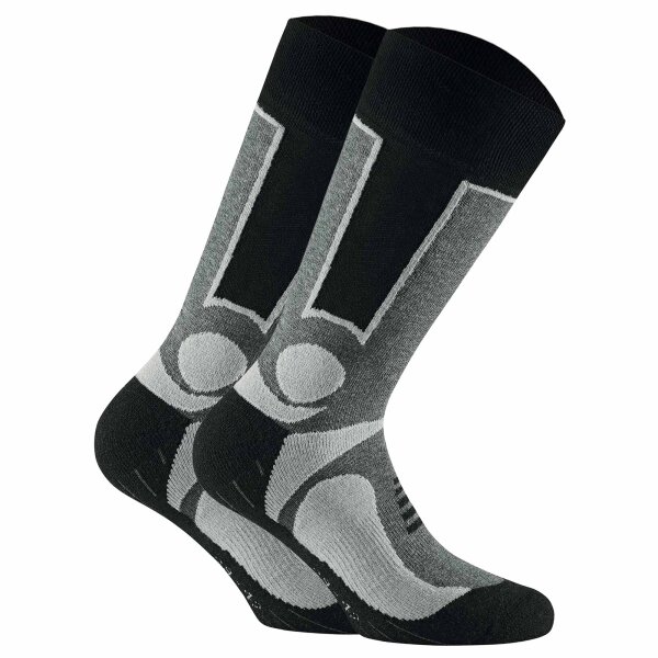 Rohner Basic Unisex Trekking Socken, 2er Pack - Basic Outdoor Socks, Sportsocken Grau 39-42