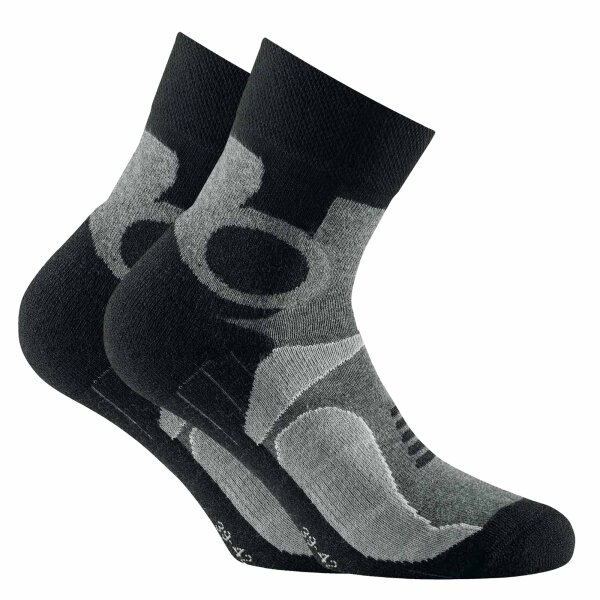 Rohner Basic Unisex Trekking Quarter Socks, Pack of 2 - Basic Outdoor Socks, sports socks. Grey 35-38 (2.5-5 UK)