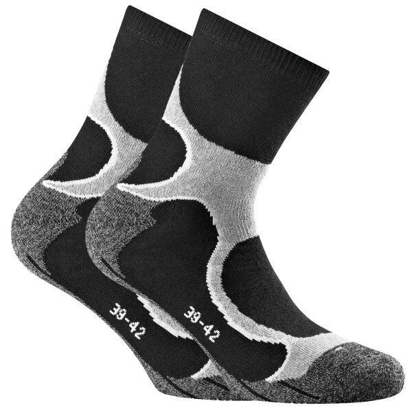 Rohner Basic Unisex Running Quarter Socken, 2er Pack - Sportsocken, Outdoor, Walking Grau 35-38