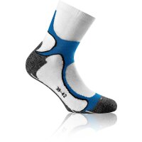 Rohner Unisex Running Quarter Socks, Pack of 2 - Basic Outdoor Socks, sports socks. White/Blue 43-46 (8.5-11 UK)