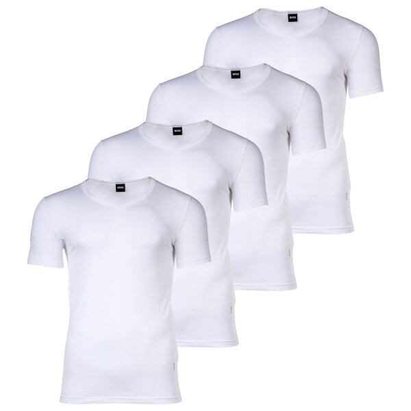 BOSS Mens T-Shirt, 2-pack - TShirtVN 2P Modern, vest, V-neck, stretch White S (Small)