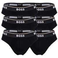 BOSS Herren Slips, 6er Pack - Briefs 3P Power, Cotton Stretch, Logo, einfarbig Schwarz L