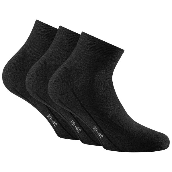 Rohner Basic Unisex Quarter Socken, 3er Pack - Sneaker Plus, Baumwolle
