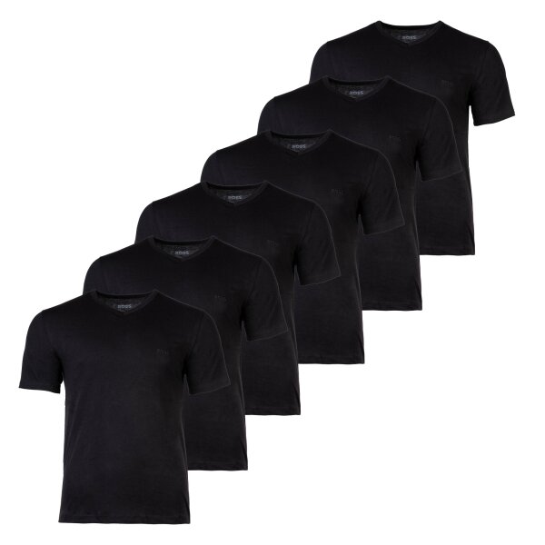 BOSS Mens T-shirt, 6-pack - TShirtVN 6P Classic, vest, V-neck, Cotton Black S (Small)