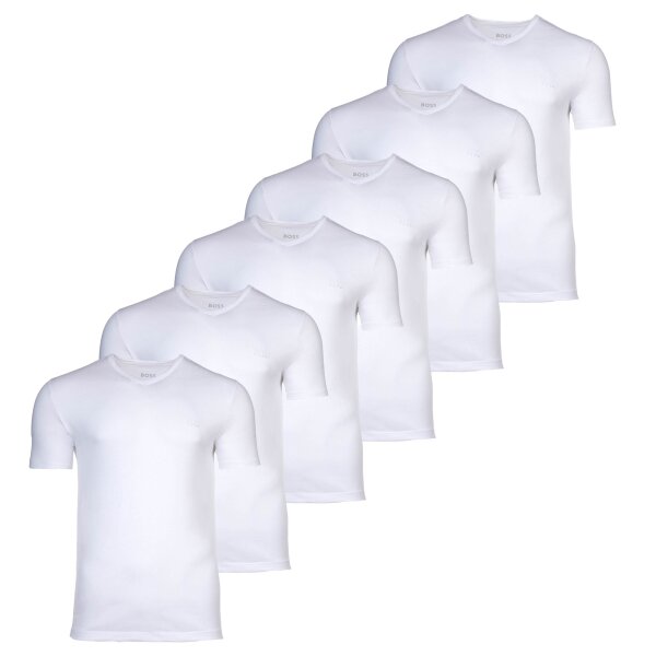 BOSS Mens T-shirt, 6-pack - TShirtVN 6P Classic, vest, V-neck, Cotton White S (Small)