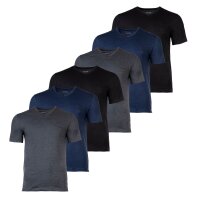 BOSS Herren T-Shirt, 6er Pack - TShirtVN Classic, Unterhemd, V-Neck, Cotton Blau/Grau/Schwarz L