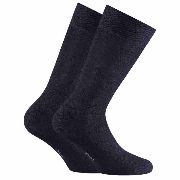 Rohner Basic Unisex Socken, 2er Pack - Bambus, Kurzsocken Marine 39-42