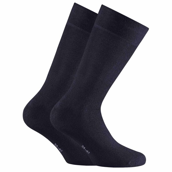 Rohner Basic Unisex Socks, 2 pack - Bamboo, Short Socks Navy 39-42 (5.5-8 UK)