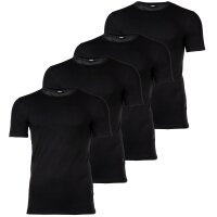 BOSS Herren T-Shirt, 4er Pack - TShirtRN Modern, Unterhemd, Crew-Neck, Stretch Schwarz M