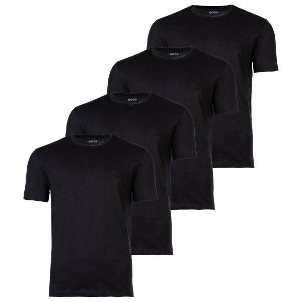 BOSS Herren T-Shirt, 4er Pack - TShirtRN Comfort, Unterhemd, Rundhals, Cotton Schwarz M