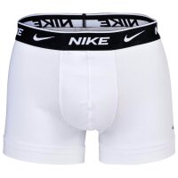 NIKE Herren Boxer Shorts, 3er Pack - Trunks, Logobund, Cotton Stretch Weiß L