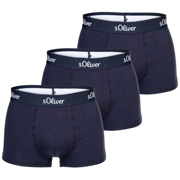 s.Oliver Mens Boxer Shorts, 3-pack - Trunks, Hipsters, Cotton Stretch Navy S (Small)