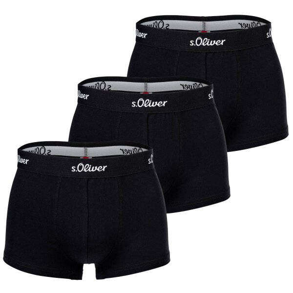 s.Oliver Mens Boxer Shorts, 3-pack - Trunks, Hipsters, Cotton Stretch Black XXL (XX-Large)