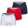 s.Oliver Herren Boxershorts, 3er Pack - Trunks, Hipsters, Baumwoll-Stretch Rot/Marine/Weiß XXL