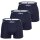 s.Oliver Mens Boxer Briefs, 3 Pack - Boxer Brief, Cotton Stretch Navy S (Small)
