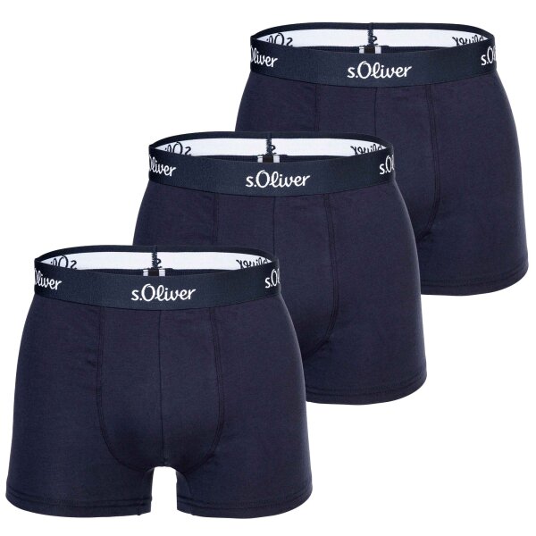s.Oliver Herren Boxershorts, 3er Pack - Boxerbrief, Baumwoll-Stretch Marine M