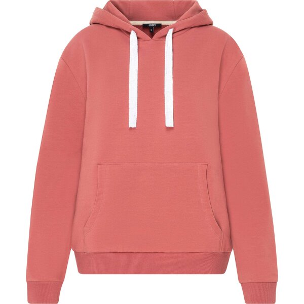 JOOP! Damen Hoodie - Dünner Pullover, Kapuze, Bauchtasche, lang, einfarbig Rot S