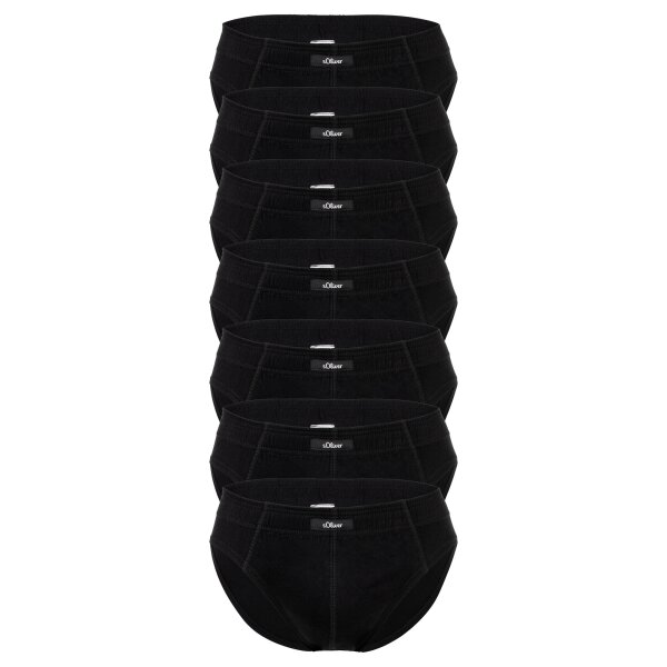 s.Oliver Herren Slips, 7er Pack - Slipdose, Baumwolle, einfarbig Schwarz M