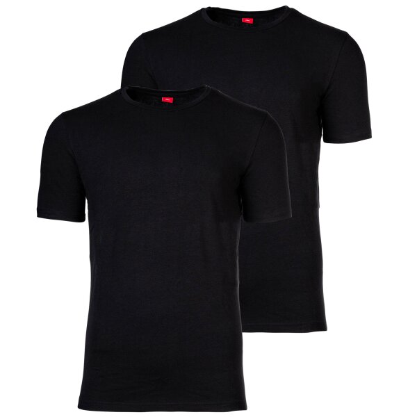 s.Oliver Herren T-Shirt, 2er Pack - Basic, Rundhals, einfarbig Schwarz S