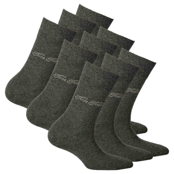 TOM TAILOR 3-Pack Womens Socks - Basic, unicoloured Grey 39-42 (UK 5,5-8)