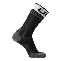 UYN Herren Running Socken - One Mid Socks, Crew Socken, Polyamide, Logo Schwarz/Weiß 35-38