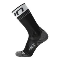 UYN Mens Running Socks - One Mid Socks, Crew Socks, Polyamide, Logo Black/White 35-38 (2.5-5 UK)
