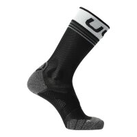 UYN Herren Running Socken - One Mid Socks, Crew Socken, Polyamide, Logo Schwarz/Weiß 39-41