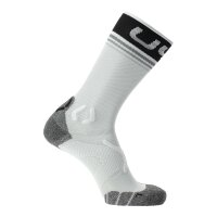 UYN Damen Running Socken - One Mid Socks, Crew Socken, Polyamide, Logo Schwarz/Weiß 35-36